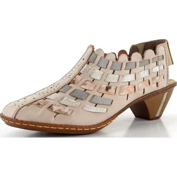 Dámské polobotky Rieker proplétané polobotky s volnou patou Clay/Rosa/Grey 46778-64 - 42 | P691809