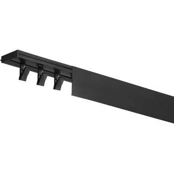 Dekodum Stropní kolejnice z PVC jednořadá černá s krytem Délka: 120 cm, Typ přichycení: háčky