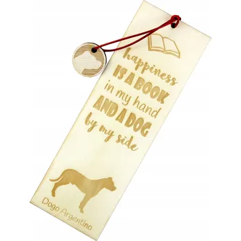 Doplněk ke knize Argentinská doga - gravírovaná záložka do knihy se psem, jméno psa