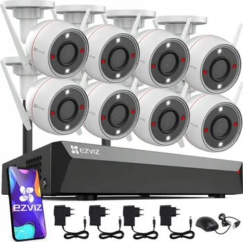 Bezpečnostní kamera WiFi Monitorovací Set 8 Kamer EZVIZ H3c 4Mpx Den/Noc s Rekordérem