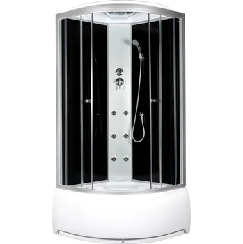 Sprchový box Kerra Presto 91 x 91 x 220 cm čirý Satin/černý