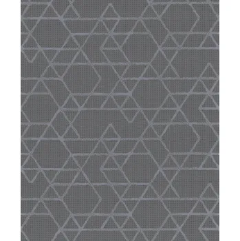 Tapeta ŠEDÁ VINYLOVÁ TAPETA NA VLIESU GEOMETRICKÝ VZOR