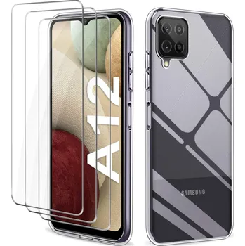 Pouzdro na mobilní telefon Pouzdro pro Samsung Galaxy A12 M12 + 3x Tvrzené Sklo