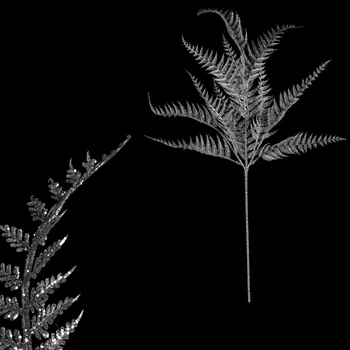 umělá květina Autronic Kapradí, barva stříbrná s glitry SG6127 SIL-GLIT