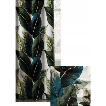 Závěs Závěs Blackout do obýváku zatemňovací Velký List Závěs s Páskou š. 300x260