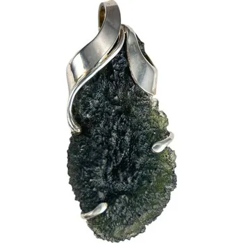 Přívěsek Drakkaria ERIS, stříbrný přívěsek s vltavínem, Ag 925