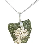 Drakkaria FLORA, stříbrný přívěsek s vltavínem, Ag 925