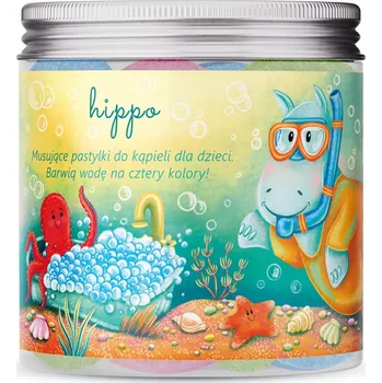 Šumivé tablety do koupele pro děti hroch barvící vodu eko přírodní