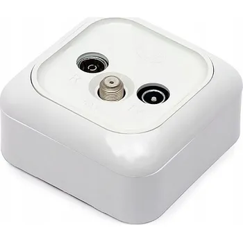 Elektrická zásuvka Anténní zásuvka nástěnná Satel bílá