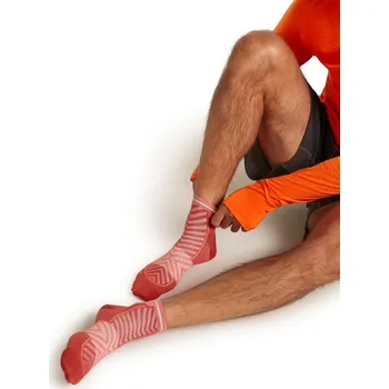 Pánské oblečení Pánské běžecké merino ponožky ICEBREAKER Mens Run+ Ultralight Mini, Jasper/Plume velikost: 42-44 (M)