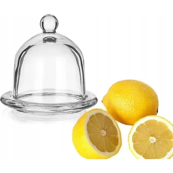 Dóza na potraviny NÁDOBA NA CITRONY potraviny ovoce zelenina 12 cm VELKÁ skleněná s poklopem box