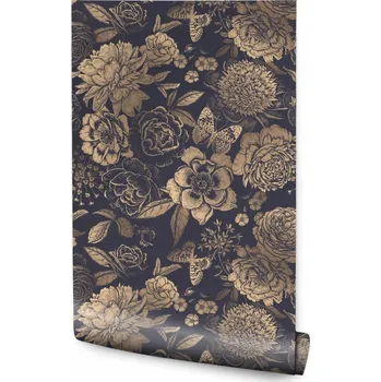 Fototapeta Tapeta na zeď ve vintage stylu RŮŽE Pivoňky Motýli 3D