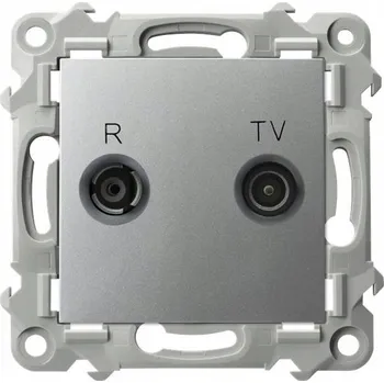 Elektrická zásuvka Anténní zásuvka nástěnná Ospel stříbrná