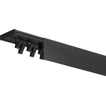 Garnýž Dekodum Stropní kolejnice z PVC dvouřadá černé s krytem Délka: 120 cm, Typ přichycení: žabky