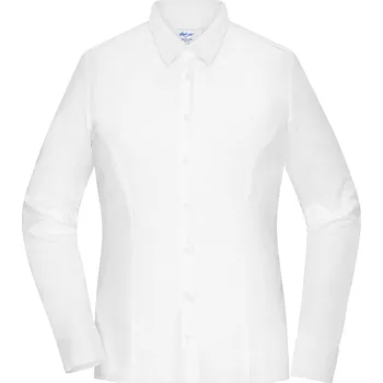 Pánská móda James & Nicholson Halenka JN 1371 slim fit, popelínová, dlouhý rukáv COT02137100101-white S Bílá