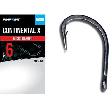 Rybářský háček NASH - Háčky Continental X Micro Barbed vel. 2 10 ks