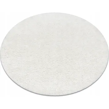 Koberec Koberec shaggy BUENOS měkký chlupatý jednobarevný bílý kulatý kruh 120 cm