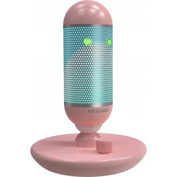 Mikrofon USB Herní Mikrofon RGB YOUSHARES RŮŽOVÝ LED