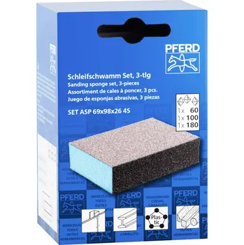 Brusný kotouč PFERD TOOLS 44698010 Sada PFERD voděodolné brusné houbičky 69x98x26 mm A60, A100, A180, 4 ks pro univerzální použití 1 k