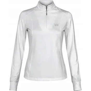 Dámské tričko Dámské jezdecké tričko EQUESTRIAN QUEEN 24AW s dlouhým rukávem bílé L