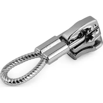 Zip Jezdec ke spirálovým zipům No 5 s ozdobou, malé, 1 nikl