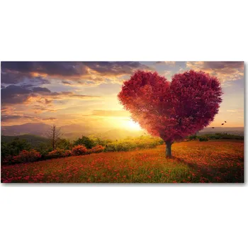 Obraz Kuchyňský panel Strom pole srdce 120x60 cm + LEPIDLO
