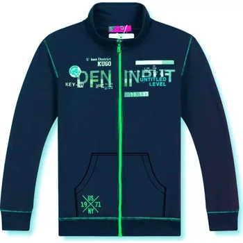 Chlapecká mikina Dětská mikina KUGO M8056 petrol vel.146,158