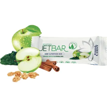 Eurona RAW Zelené jablko & spirulina Bohemian jetbar 42 g (Rychlá svačinka pro zdravé mlsání)