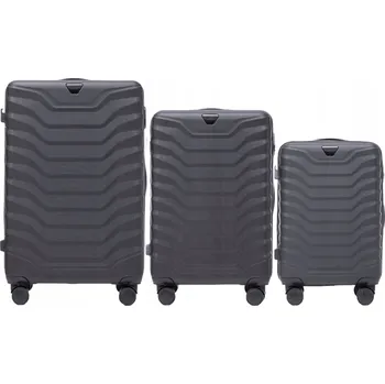 Wings Sada pevných kufrů z ABS PEA01-3KPL-BLACK, 198 l
