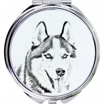 Kosmetické zrcátko Sibiřský husky - kapesní zrcátko se psem, s možností personalizace