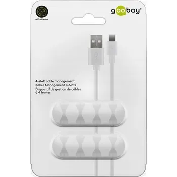 kabelová chránička Organizér kabelů na 4 kabely, bílý / blister 2 ks