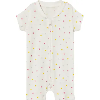 Dětský overall lupilu® Dívčí overal na spaní s BIO bavlnou (bílá, 74/80)