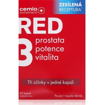 Lék na močovou cestu a ledviny Cemio RED3 kapsle prostata, potence, vitalita 60 cps