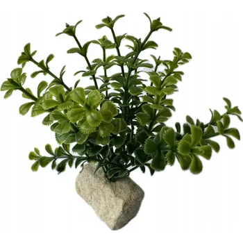 umělá květina ZELENÁ UMĚLÁ ROSTLINA DO AKVÁRIA DEKORACE TERÁRIA 12 CM