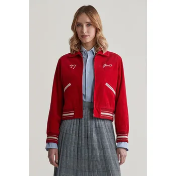 Dámská bunda BUNDA GANT CORD VARSITY JACKET RUBY RED