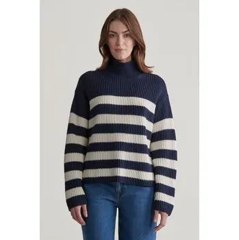 Dámský svetr SVETR GANT BRETON STAND COLLAR EVENING BLUE