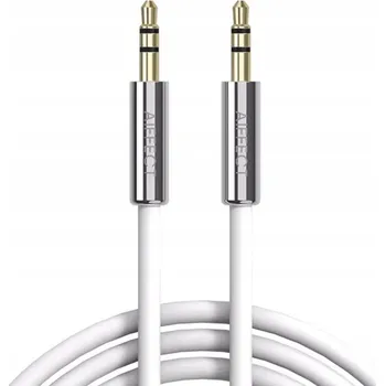 Audio kabel Audio AUX kabel samec-samec stereofonní 1m BÍLÝ