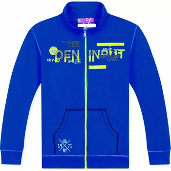 Chlapecká mikina Dětská mikina KUGO M8056 modrá vel.134,146,158