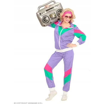 Karnevalový kostým Kostým sportovního dresu teplákovka fialový 80 xxxl z 80. let