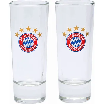 Sklenice FC BAYERN MNICHOV Sklenička na panáky FC Bayern Mnichov, 60 ml, sada 2ks