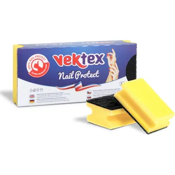 Houbička Vektex Nail Protect Houbička na nádobí tvarovaná 9,5 x 6,5 x 4,5 cm 3 kusy