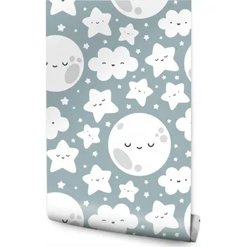 Fototapeta Tapeta pro děti - Hvězdičky a obláčky /208712235