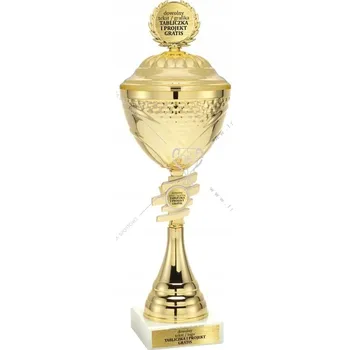 Zlatý kovový pohár s víkem 36 cm + GRAVÍROVÁNÍ DÁREK