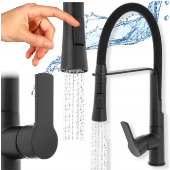 Vodovodní baterie Stojánková kuchyňská baterie apkomfort vega plus black černá