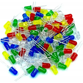 LED páska Sada LED diod 5 mm RGB + bílé 100ks MIX