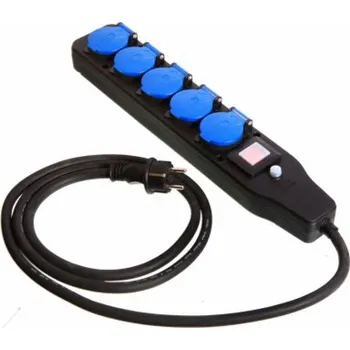 Prodlužovací kabel Prodlužovací Kabel s přepěťovou ochranou As Schwabe 2 m, 5 ks černý