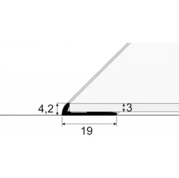 Podlahová lišta Ukončovací lišta pro linoleum, PVC, vinyl a podlahy 3 mm Barva: imitace nerezi F2