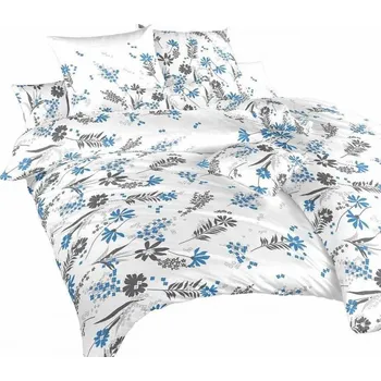 Povlečení Krepové povlečení Agáta denim na bílém