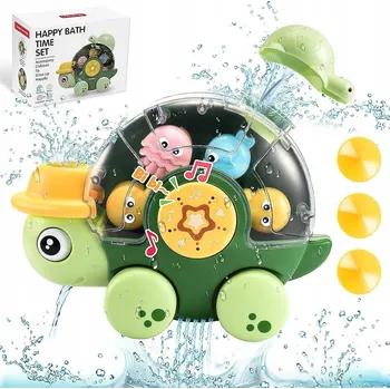 Hračka pro nejmenší Vodní želvička hračka do vody pro děti ŽELVA Sprchová Fontána 3v1