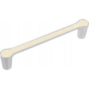 Nábytkové kování Nábytková úchytka GAMET UU15 chrom satén/ecru 128mm